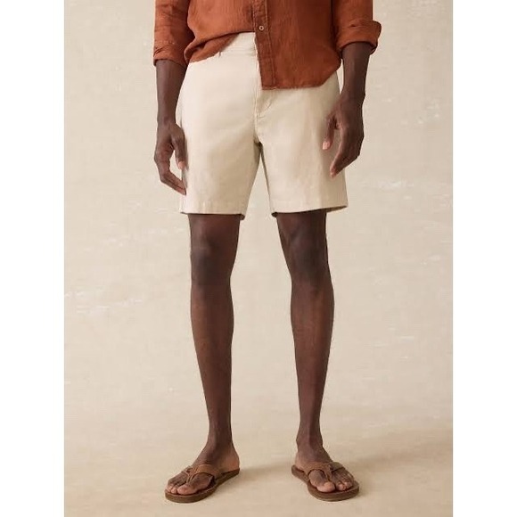 Faherty Other - Faherty Chino‎ Shorts Mens 28 Beige Linen Organic Cotton Travel Coastal Summer